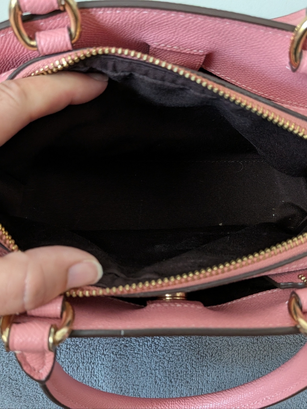 Coach Mini Lillie Carryall In Pink Cross Grain - Picture 9 of 10